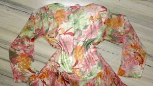 🦋💖💚Y2k Sheer Floral Butterfly Top