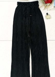 Black Pleated Wide Leg Pants
