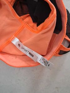 M Orange Sports Bra with Mesh Detail