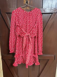 Red Polka Dot Ruffle Dress