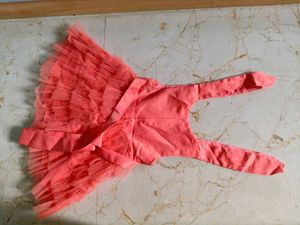 Adorable Coral Ruffle Dress