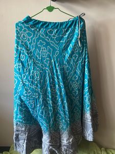 Botique Bohemian Print Teal Maxi Skirt Brust 28-32