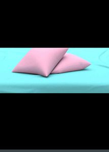 Turquoise Bed Sheet Set with Pink Pillows