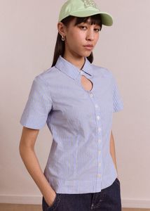 Damson Madder Ebba Shirt - Mini Blue Stripe