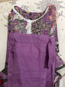 Elegant Purple Floral Kurta Set