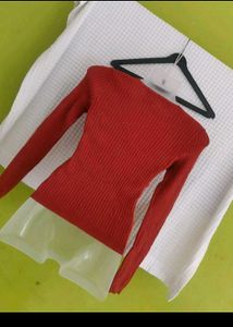 FOREVER 21 Ribbed Knit Lace-Up Top