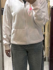 White oversized hoodie