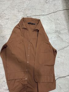 Classic Brown V-Neck Top