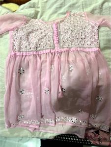 Pink Embroidered Kurti Top