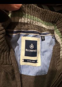 Blackberrys Original Brown Quarter-Zip Knit Sweate