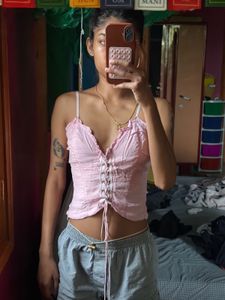 Korean pink sleeveless top
