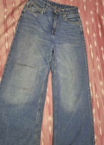 Wide Leg Blue Denim Jeans
