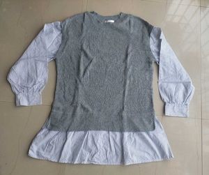 K-drama inspired striped shirt style pullover