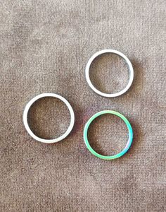 Set Of 3 Rainbow Alloy SterlingSilver Plated Rings