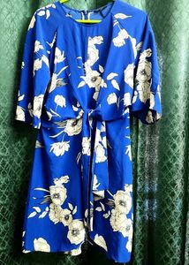 Vibrant Blue Wrap Dress from UK Designer Brand