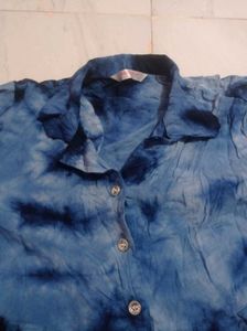 Blue Tie-Dye Top
