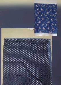 Blue Polka Dot & Floral Fabric