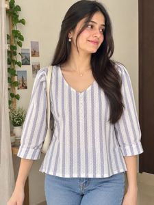 Striped V-Neck Top