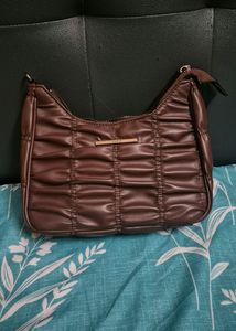 ALDO Brown Ruched Shoulder Bag