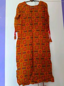 Orange Geometric Print Tunic