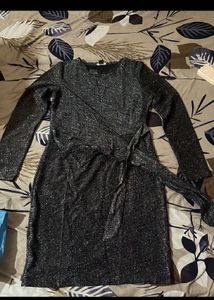 Sparkly Ruched Midi Dress