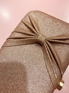 Sparkly Rose Gold Clutch Bag