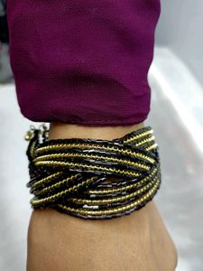 Black and Gold Adjustable Kada
