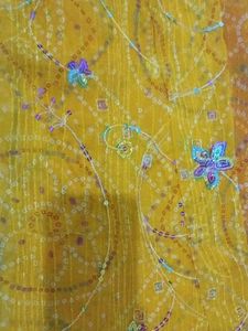 Vibrant Bandhani Saree with Embellishments