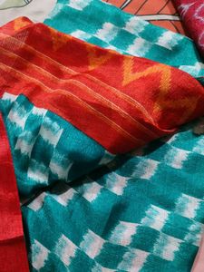 Vibrant Ikat Pattern Saree