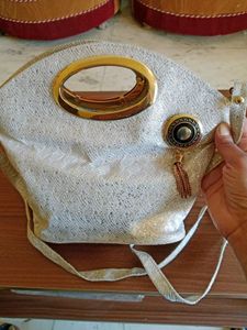 Elegant Silver & Gold Handbag