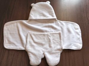 Baby Hooded Wrap - White