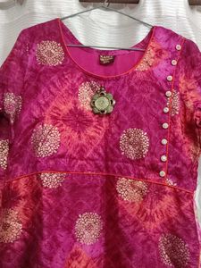 Pink Tie-Dye Print Kurta
