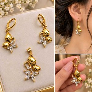 Gold Plated Butterfly Pendant &amp; Earring Set