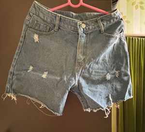 Distressed Denim Shorts