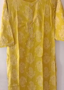 Yellow Paisley Print Kurta
