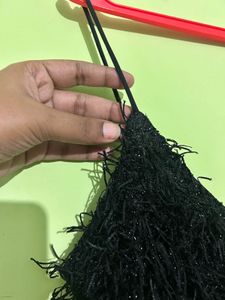 Sparkly Black Fringe Mini Dress