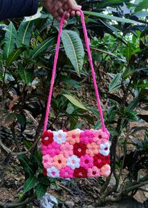 Floral Crochet Crossbody Bag