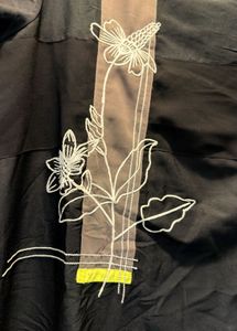 Black Kurta with Floral Embroidery