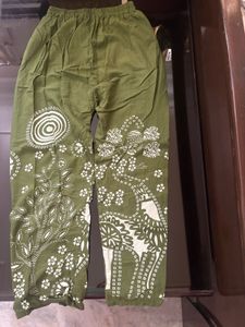 Olive Green Printed Kurta Set
