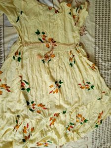 Elegant Cream Floral Print Gown