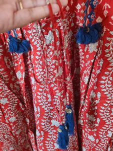 Red Ethnic Kurta Jacket