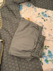 Elegant Grey Printed Kurta Set with Dupatta