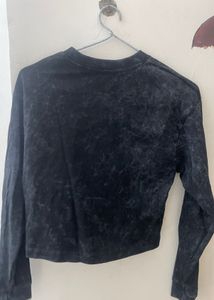Nirvana Band Graphic Cropped Long Sleeve Top