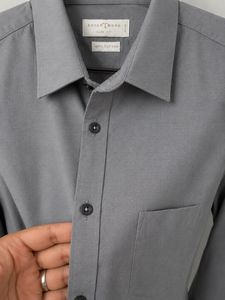 Men's Grey Slim Fit Cotton Shirt