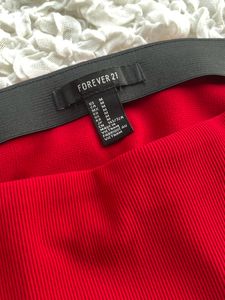 Forever21 High Waisted Red Bodycon Skirt