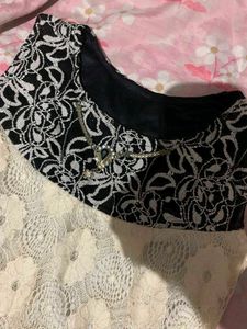 Elegant Black &amp; White Lace Dress