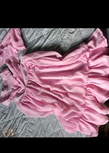 Elegant Pink Halter Neck Dress