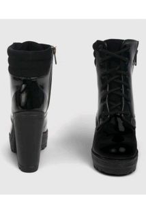 Catwalk Black Heeled Ankle Boots