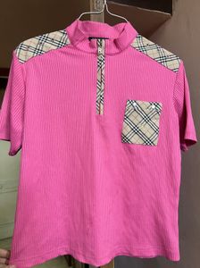 Burberry Ribbed Polo Top