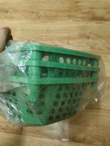 Green Plastic Storage Basket stand organizer (ref